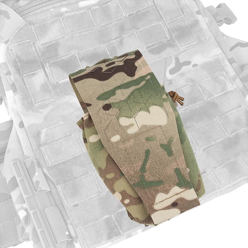 IDOGEAR Tactical Mulfunctional SPUD Pouch Universal Radio Pouch Storage Pouch Laser Cut Lightweight Adjustable Camo Military Wargame Outdoor MG-75