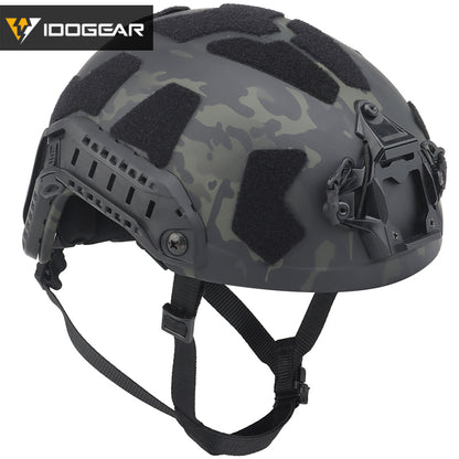 IDOGEAR Tactical FAST Helmet SF Style SUPER High Cut FAST Helmet 7.5mm Thickness Full Protective Version MH Tactical Fast Helmet Head Outdoor Wargame Training Protect Gear 6803