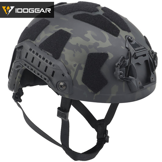 IDOGEAR Tactical FAST Helmet SF Style SUPER High Cut FAST Helmet 7.5mm Thickness Full Protective Version MH Tactical Fast Helmet Head Outdoor Wargame Training Protect Gear 6803