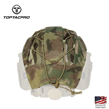 TOPTACPRO Tactical Helmet Cover for FAST Helmet 500D Cordura Nylon Military Camo Headwear Hoop & Look 8801