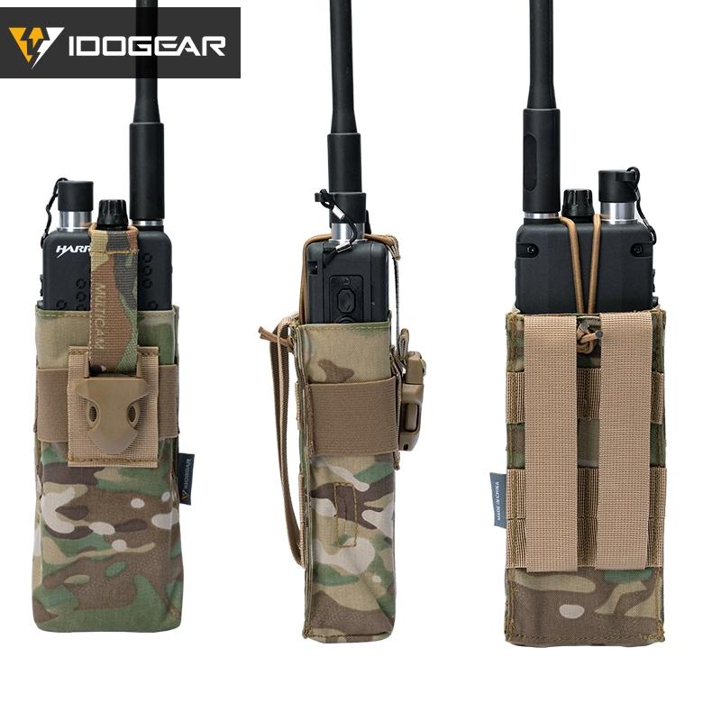 IDOGEAR Tactical Radio Pouch For RRV Vest Walkie Talkie MOLLE MBITR TRI PRC-148 152 3552 Multicam