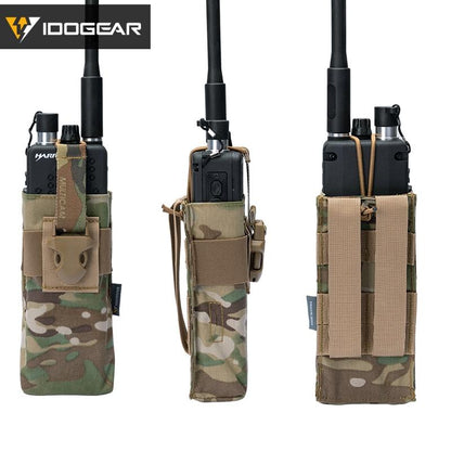 IDOGEAR Tactical Radio Pouch For RRV Vest Walkie Talkie MOLLE MBITR TRI PRC-148 152 3552 Multicam
