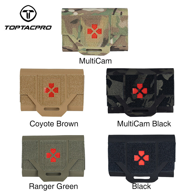 TOPTACPRO Tactical Medical Pouch First Aid Kit EMT IFAK Pouch Laser Cut Molle Micro Medical Pouch Blow-Out Pouch Survival Kit Magazine Holder Carrier EMT EDC Pouch Emergency Bag Army Military Camouflage Waist Pack 8508