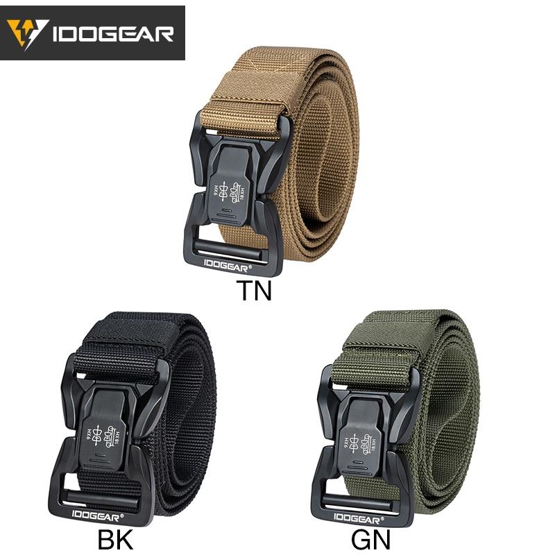 IDOGEAR Tactical Combat Belt Metal Buckle qucik release belt hook & loop Duty Mens Belt High Quality Nylon Belts 3427
