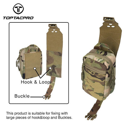 TOPTACPRO Tactical ATD EMT Medical Pouch First Aid Molle Pouch Rip-Away IFAK Medical Light Bag 8521