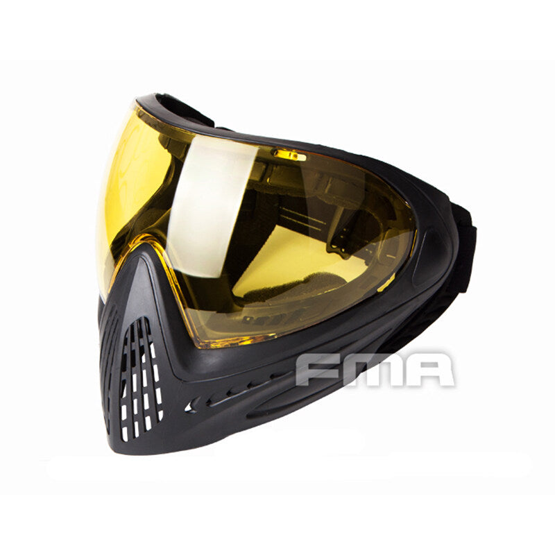 FMA F1 Full Face Mask With Single Layer Paintball Safety Anti-fog Goggle Elastic-band Tactical Ajustable Equipment For Airsoft Military Outdoor F0022-F0025