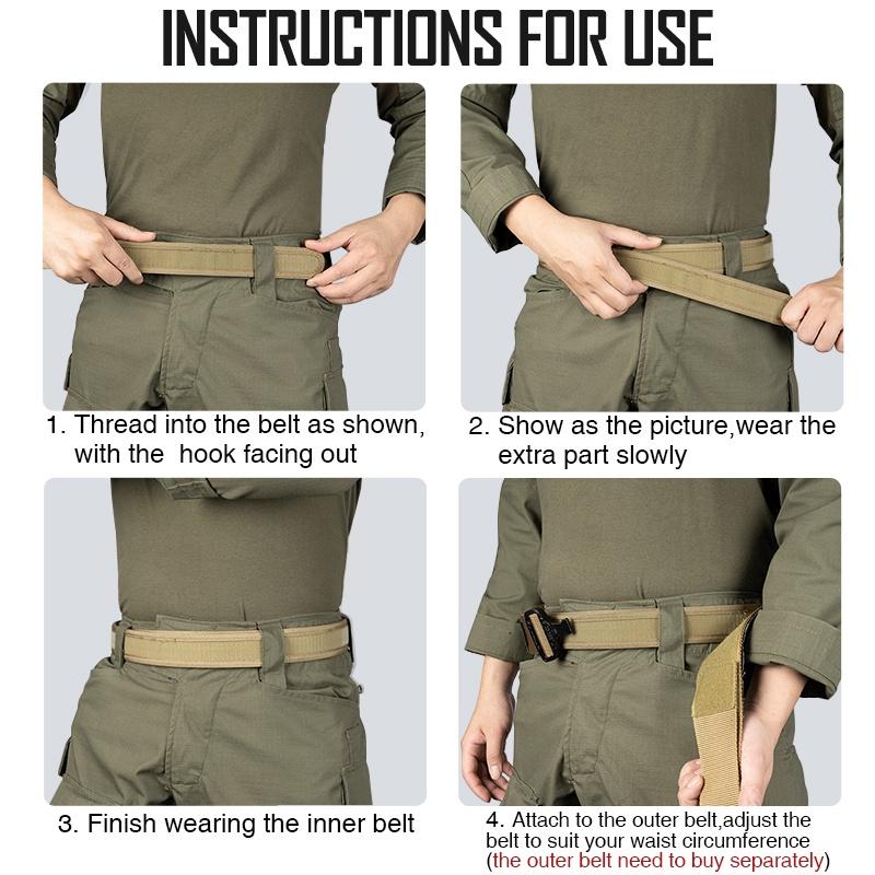 IDOGEAR Tactical Inner Belt Hook Liner 1.7" Waist Belt Black&Khaki 3426