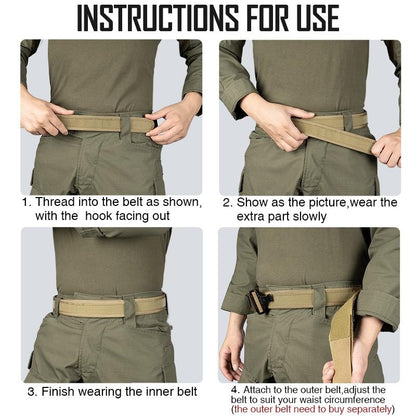 IDOGEAR Tactical Inner Belt Hook Liner 1.7" Waist Belt Black&Khaki 3426