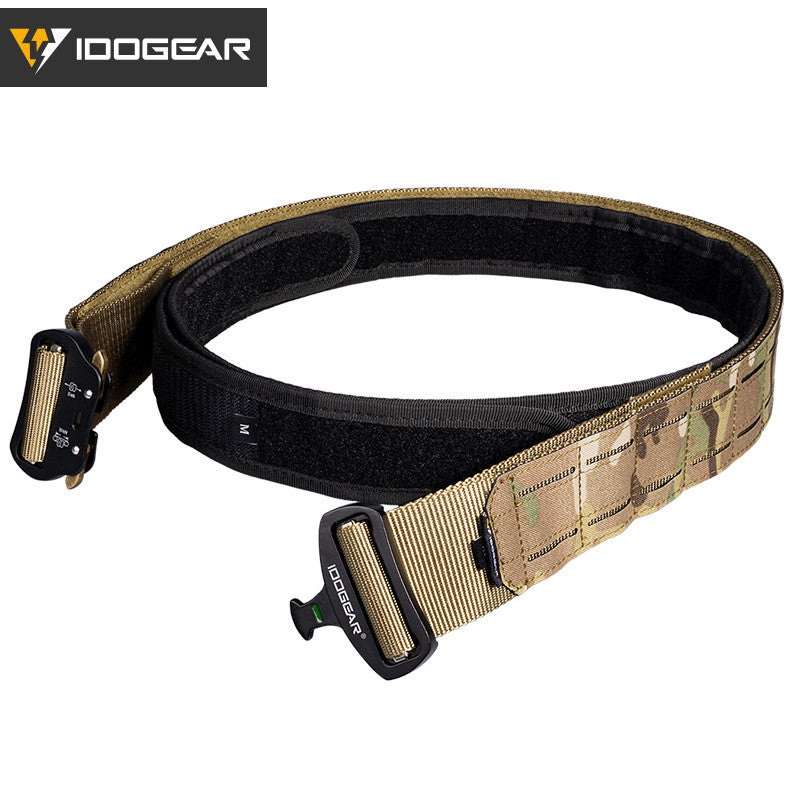 IDOGEAR Tactical 2" Belt with Adjustable Inner Belt MOLLE Metal Buckle Men Outdoor Hiking Training Camping Accessories 3415